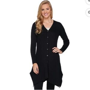 H by Halston GRAY Button Up Cardigan Sweater Womens Medium